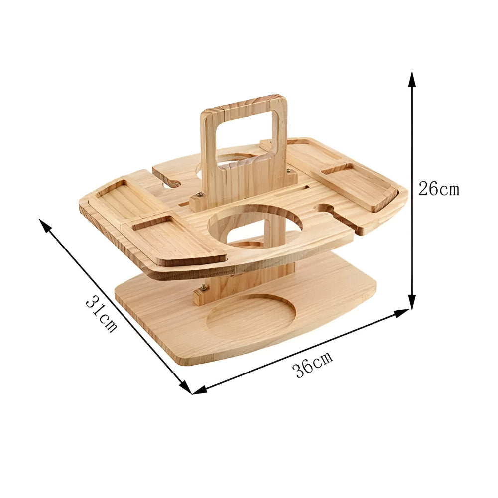 Dionara - Foldable Wooden Picnic Table with Wine Holder