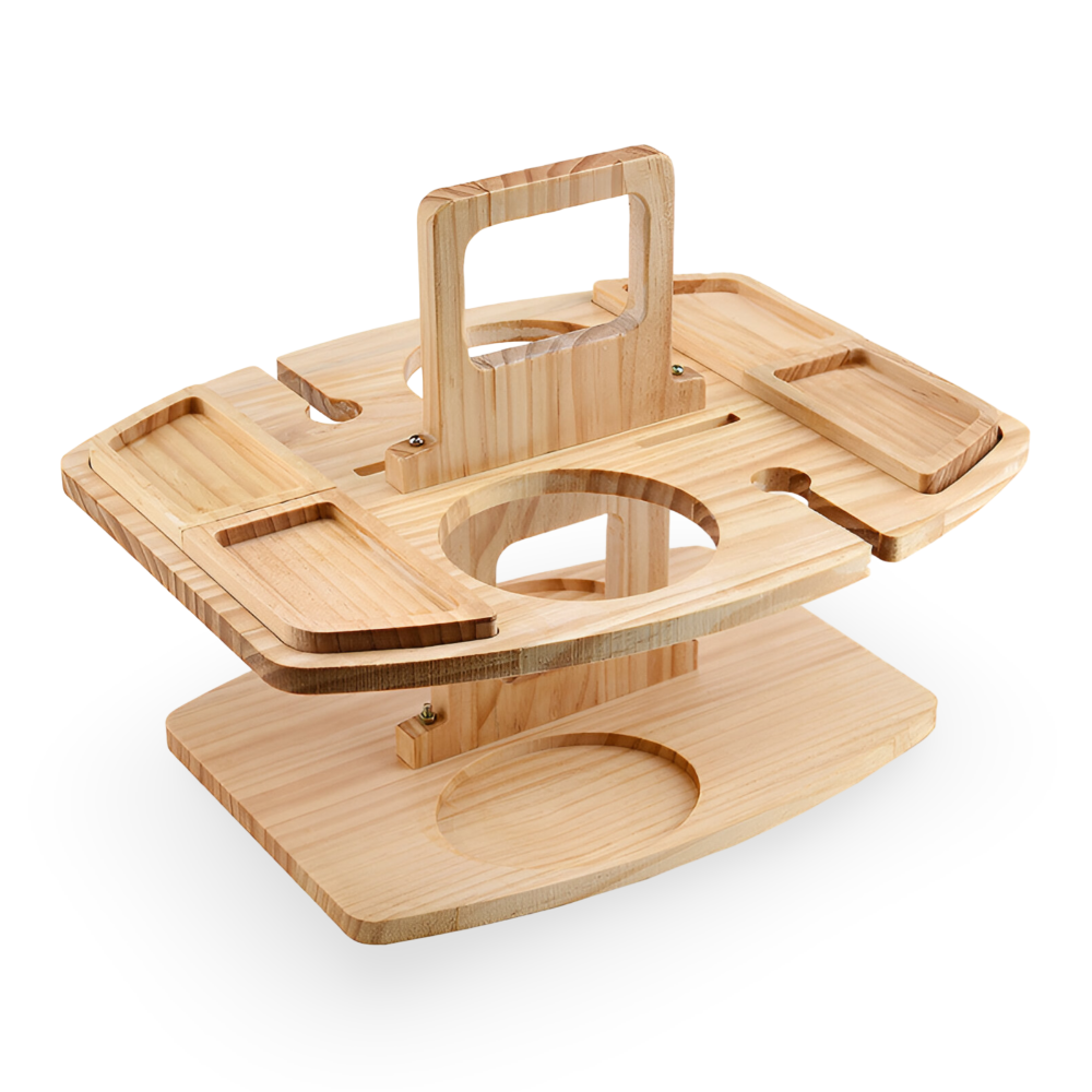 Dionara - Foldable Wooden Picnic Table with Wine Holder