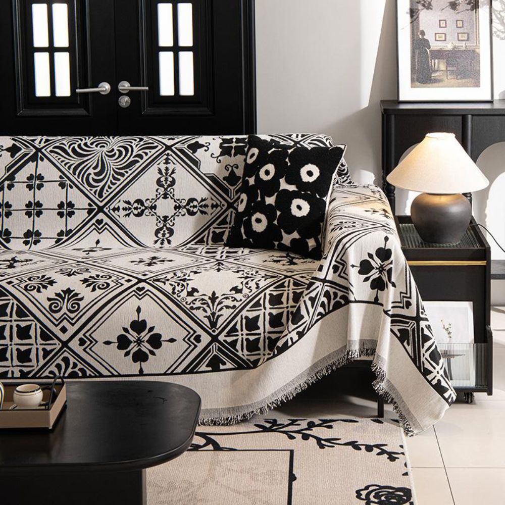 RenaissanceLine: Sofa cover made of high-quality chenille with decorative pattern & cozy texture – for sofa & living area