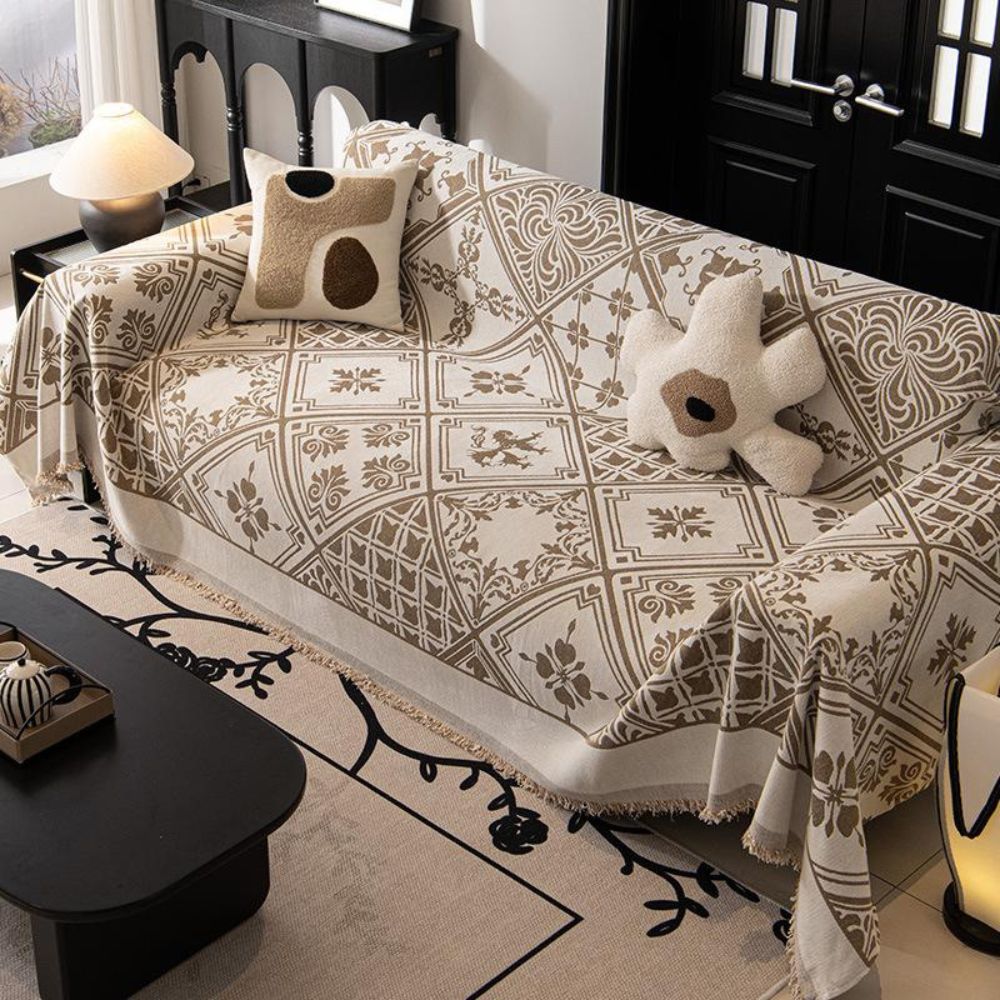 RenaissanceLine: Sofa cover made of high-quality chenille with decorative pattern & cozy texture – for sofa & living area