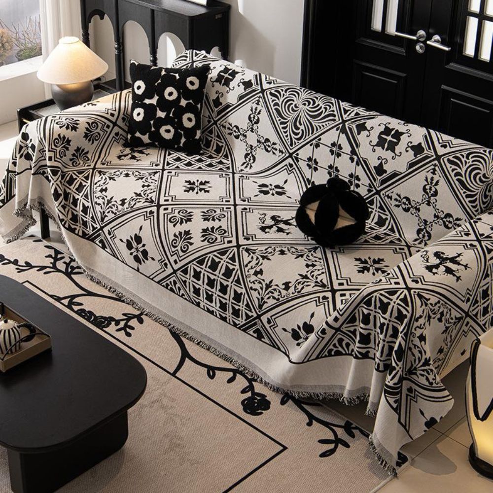 RenaissanceLine: Sofa cover made of high-quality chenille with decorative pattern & cozy texture – for sofa & living area