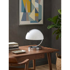 Renzo Crescent Arm Glass Dome Table Lamp