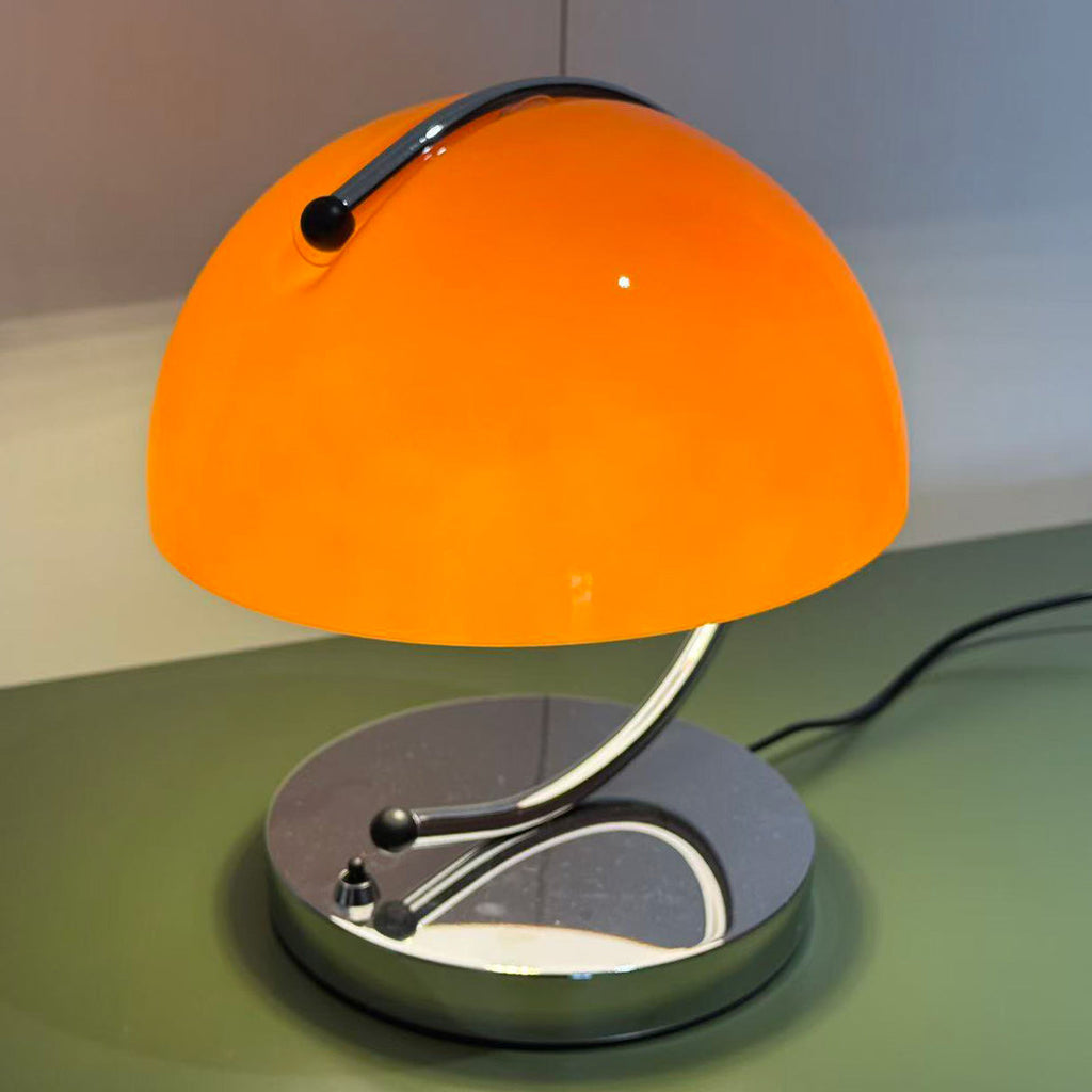 Renzo Crescent Arm Glass Dome Table Lamp