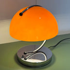 Renzo Crescent Arm Glass Dome Table Lamp
