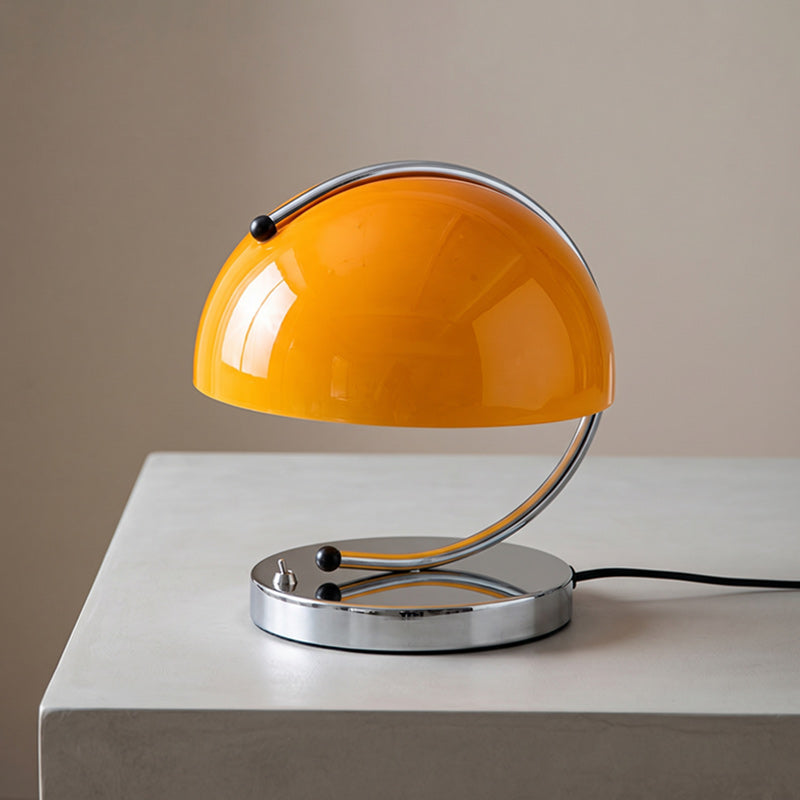 Renzo Crescent Arm Glass Dome Table Lamp