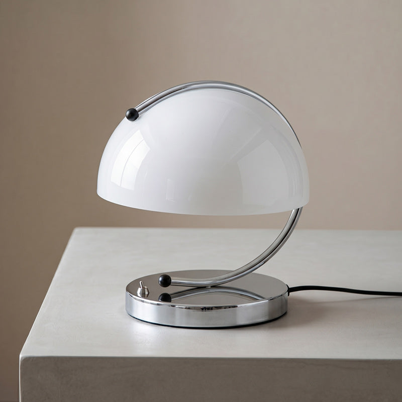 Renzo Crescent Arm Glass Dome Table Lamp