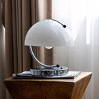Renzo Crescent Arm Glass Dome Table Lamp
