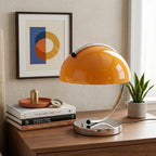 Renzo Crescent Arm Glass Dome Table Lamp