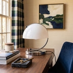 Renzo Crescent Arm Glass Dome Table Lamp