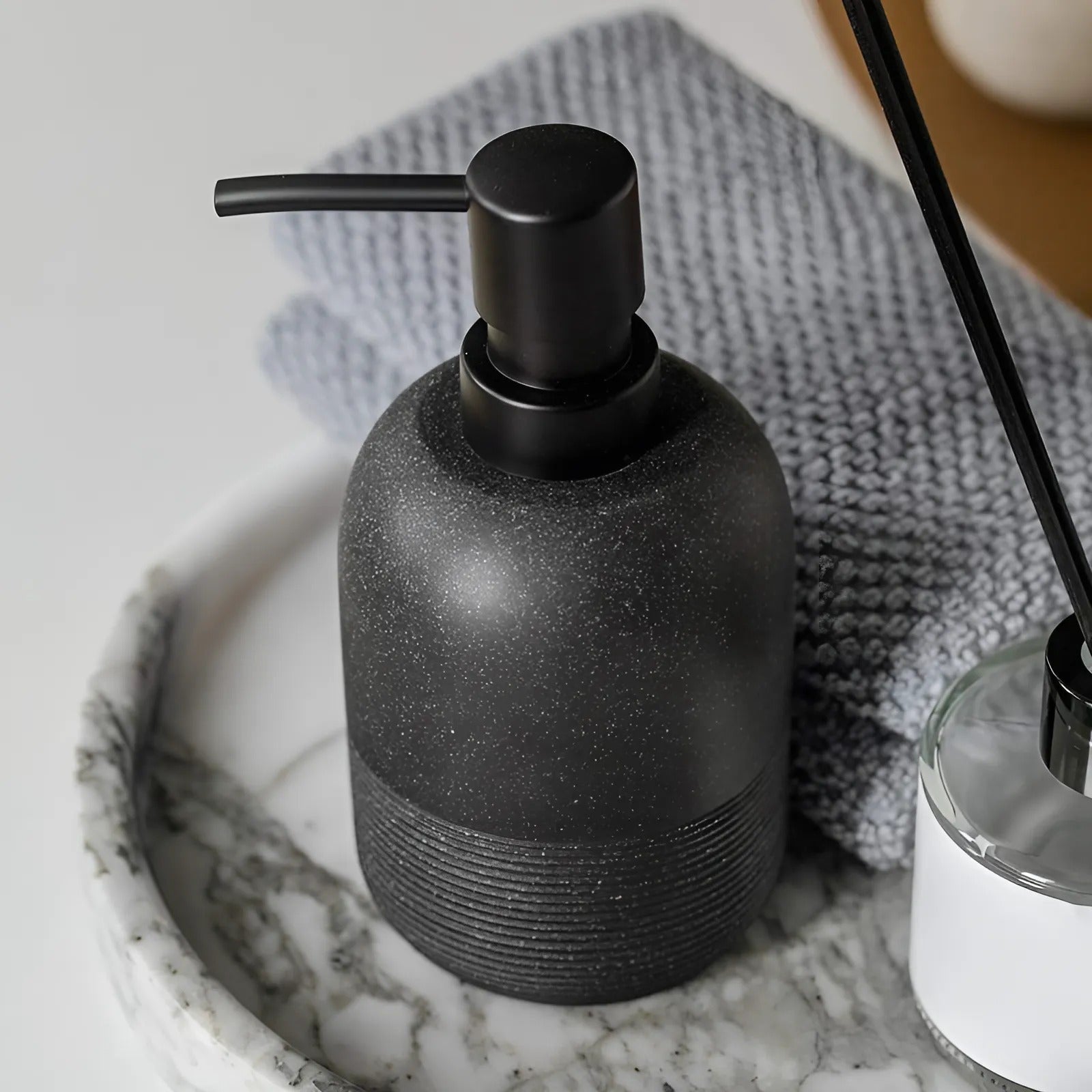 Soap Dispenser Sandstone Finish Bathroom Countertop
