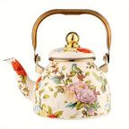 RetroSplash: Enamel Teapot with Classic Look & Robust Design – Perfect for Kitchen & Guests
