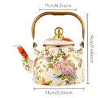 RetroSplash: Enamel Teapot with Classic Look & Robust Design – Perfect for Kitchen & Guests