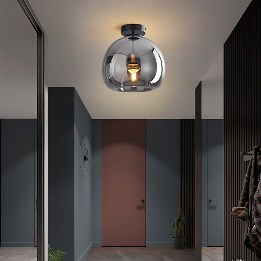 Bela Ceiling Light | Vintage Amber Bubble Glass Shade