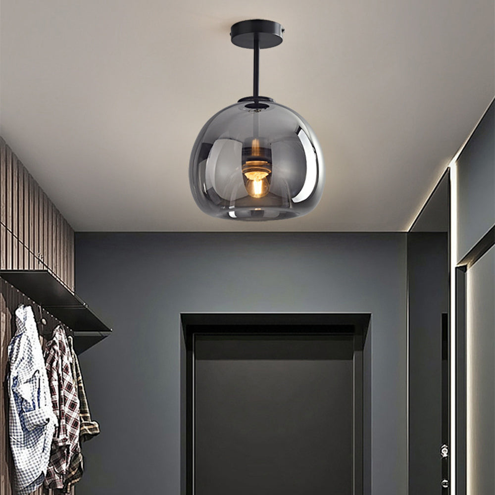 Bela Ceiling Light | Vintage Amber Bubble Glass Shade