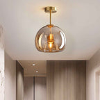 Bela Ceiling Light | Vintage Amber Bubble Glass Shade