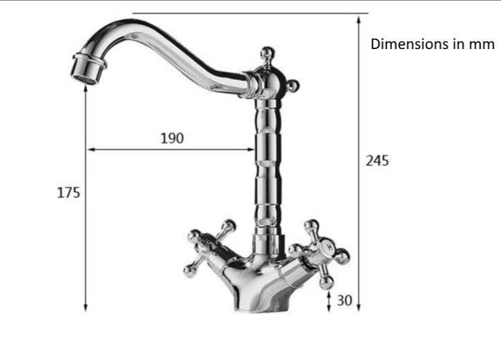 RetroFlow: Vintage Sink Faucet in Antique Design – Stylish Tap for Nostalgic Bathrooms