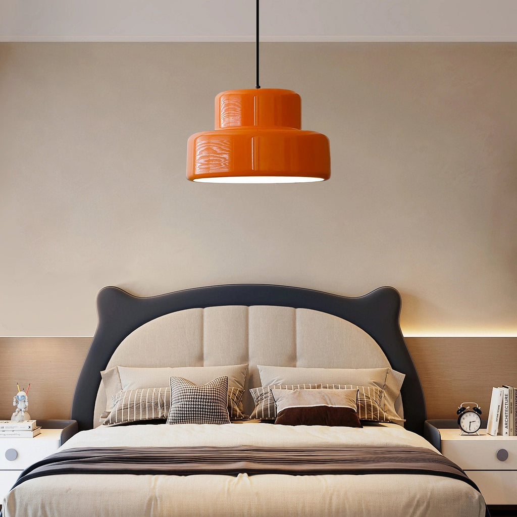 RetroForm: Bauhaus Pendant Light in Orange