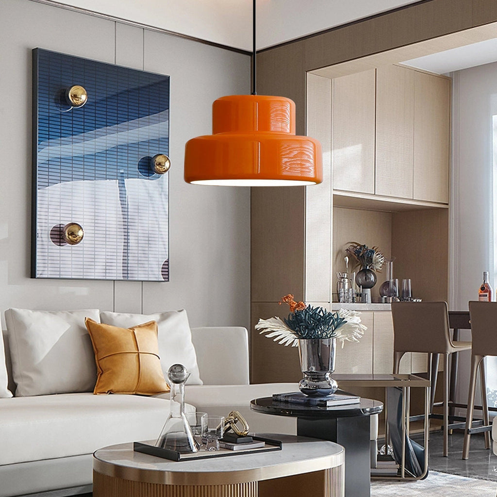 RetroForm: Bauhaus Pendant Light in Orange