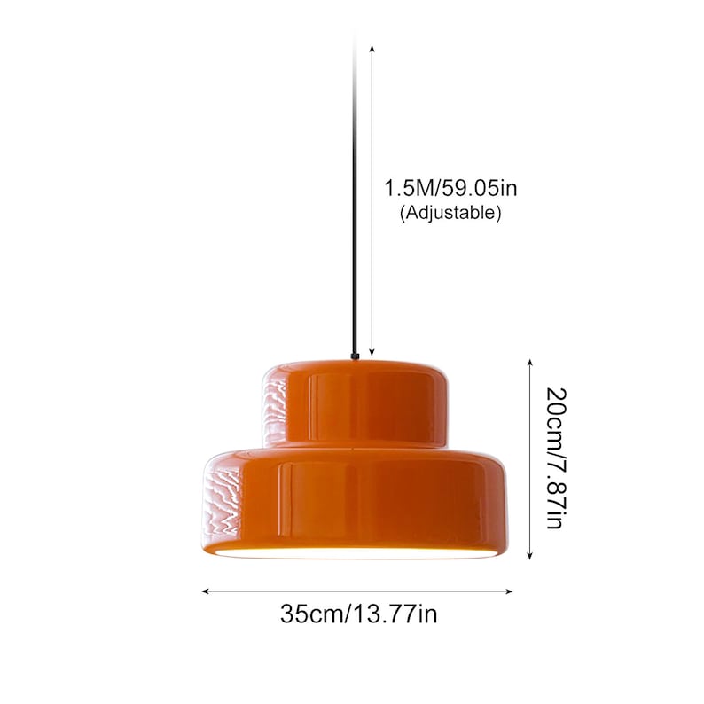 RetroForm: Bauhaus Pendant Light in Orange