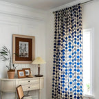 RetroDots: Blue Curtain with Polka Dot Pattern & Tassels – Decorative for Living Room & Bedroom