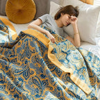 RetroSoleil: Cotton blankets made of cotton with a classic retro pattern & breathable lightness – for sofa & living area