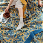 RetroSoleil: Cotton blankets made of cotton with a classic retro pattern & breathable lightness – for sofa & living area