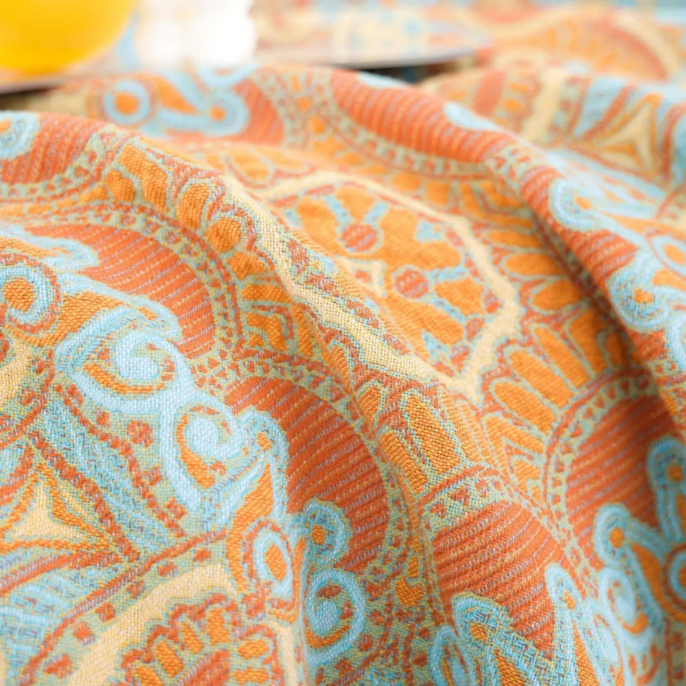 PaisleyLux: Reversible Cotton Blanket in Boho Design with Paisley Pattern – for Living Room & Bedroom