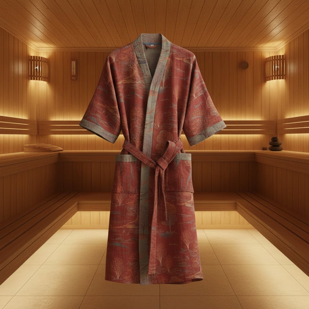Reversible Kimono Bathrobe Organic Cotton Lightweight Soft Robe