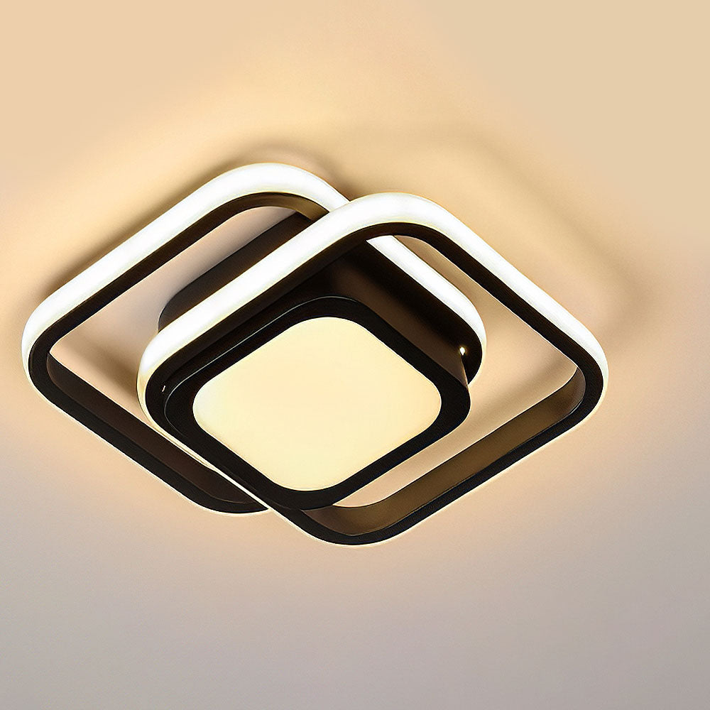 RingÉlégance: Double Ring Ceiling Light LED Modern – Stylish & Energy Efficient for Hallways & Living Areas
