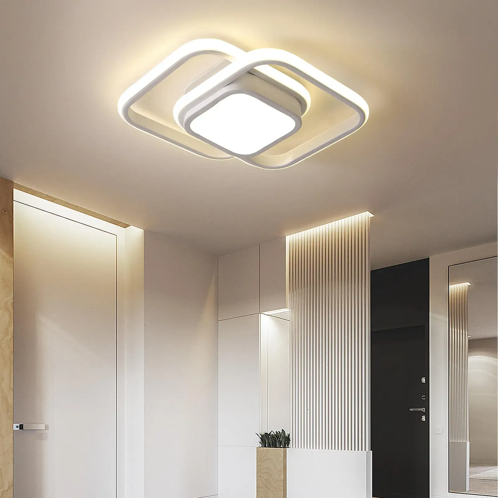 RingÉlégance: Double Ring Ceiling Light LED Modern – Stylish & Energy Efficient for Hallways & Living Areas