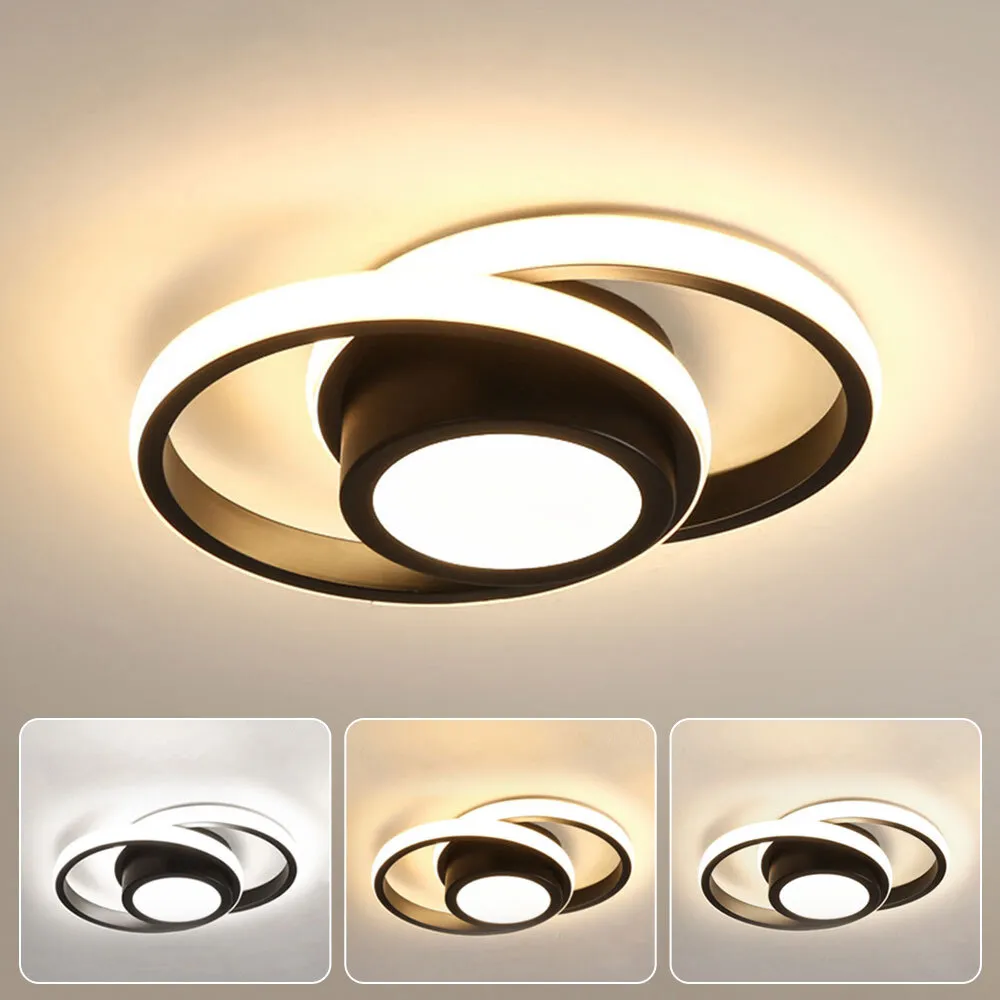 RingÉlégance: Double Ring Ceiling Light LED Modern – Stylish & Energy Efficient for Hallways & Living Areas