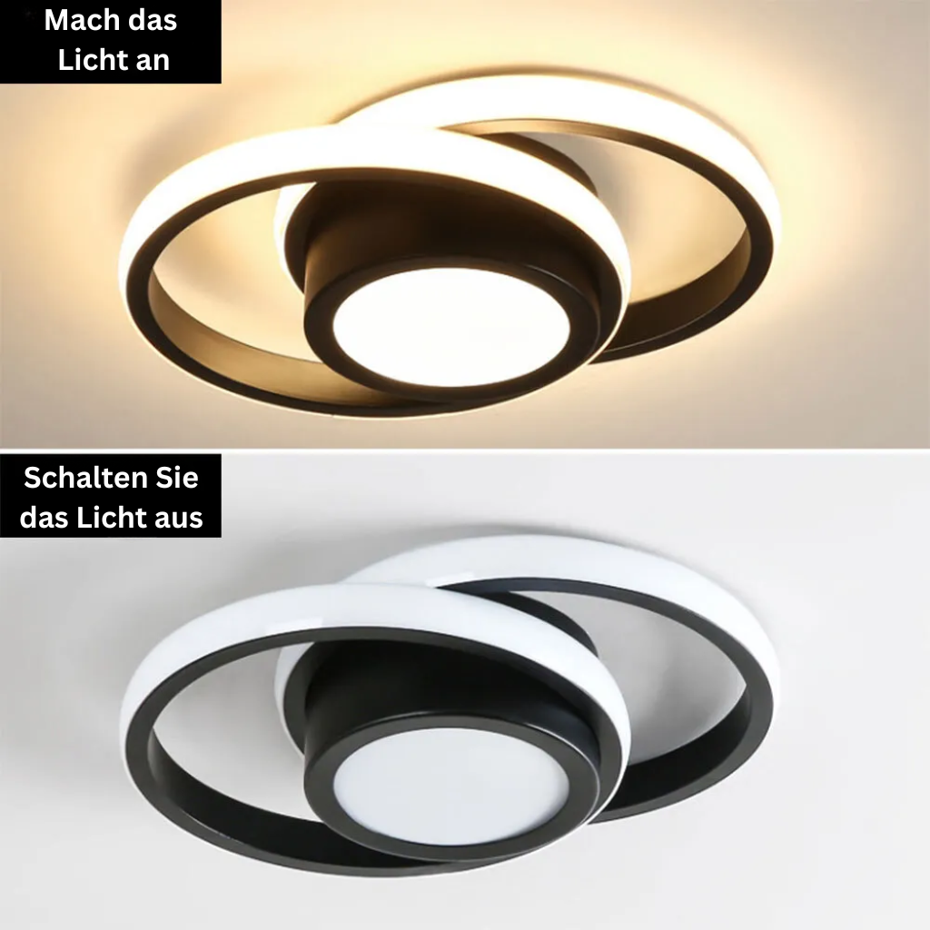 RingÉlégance: Double Ring Ceiling Light LED Modern – Stylish & Energy Efficient for Hallways & Living Areas