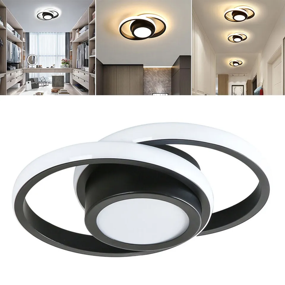 RingÉlégance: Double Ring Ceiling Light LED Modern – Stylish & Energy Efficient for Hallways & Living Areas