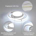 RingÉlégance: Double Ring Ceiling Light LED Modern – Stylish & Energy Efficient for Hallways & Living Areas