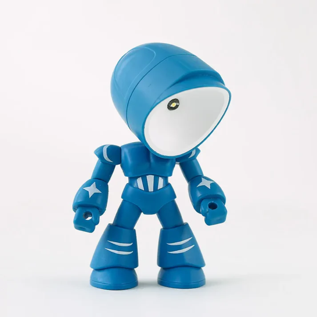 Robot LED Table Lamp Plastic Warm Light Battery Powered