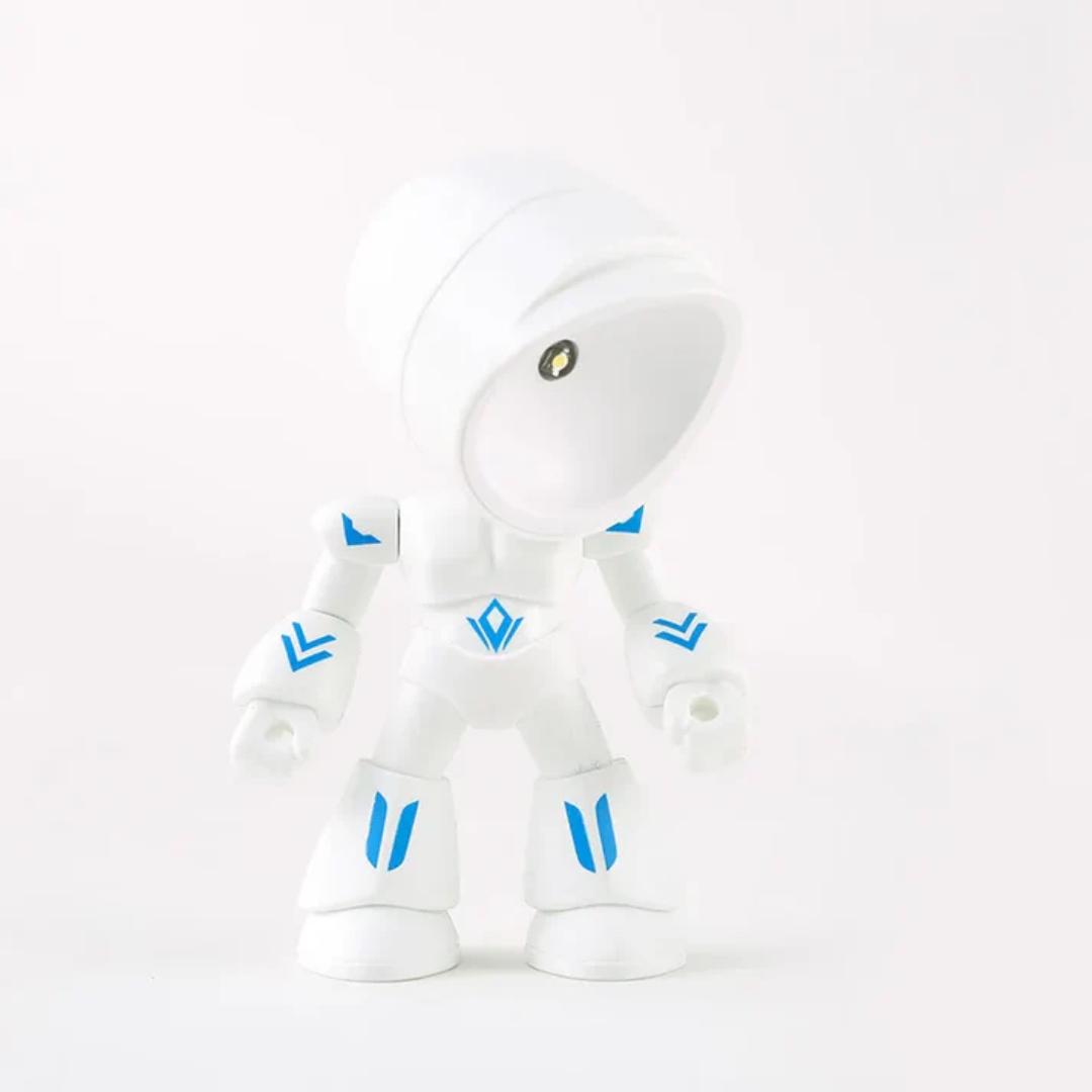 Robot LED Table Lamp Plastic Warm Light Battery Powered