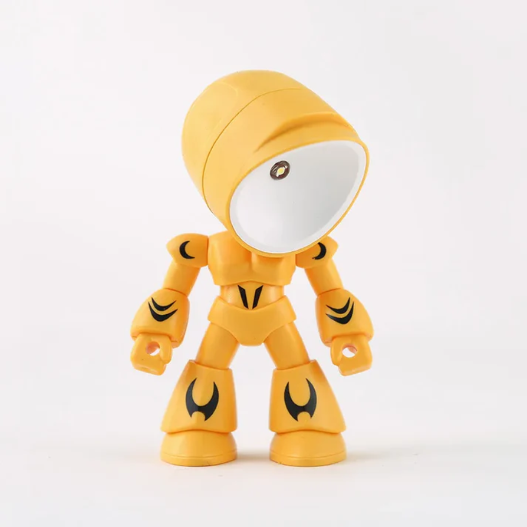 Robot LED Table Lamp Plastic Warm Light Battery Powered