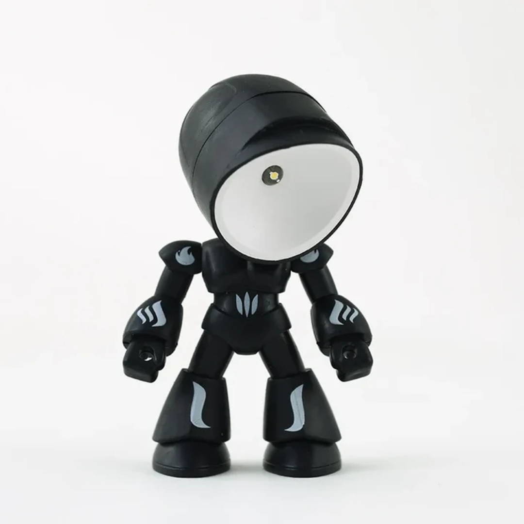 Robot LED Table Lamp Plastic Warm Light Battery Powered