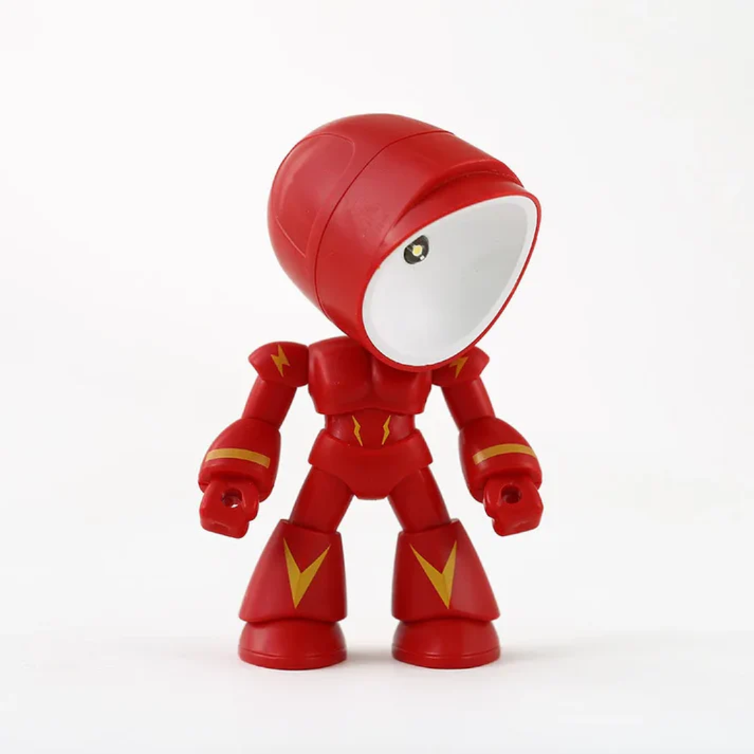 Robot LED Table Lamp Plastic Warm Light Battery Powered