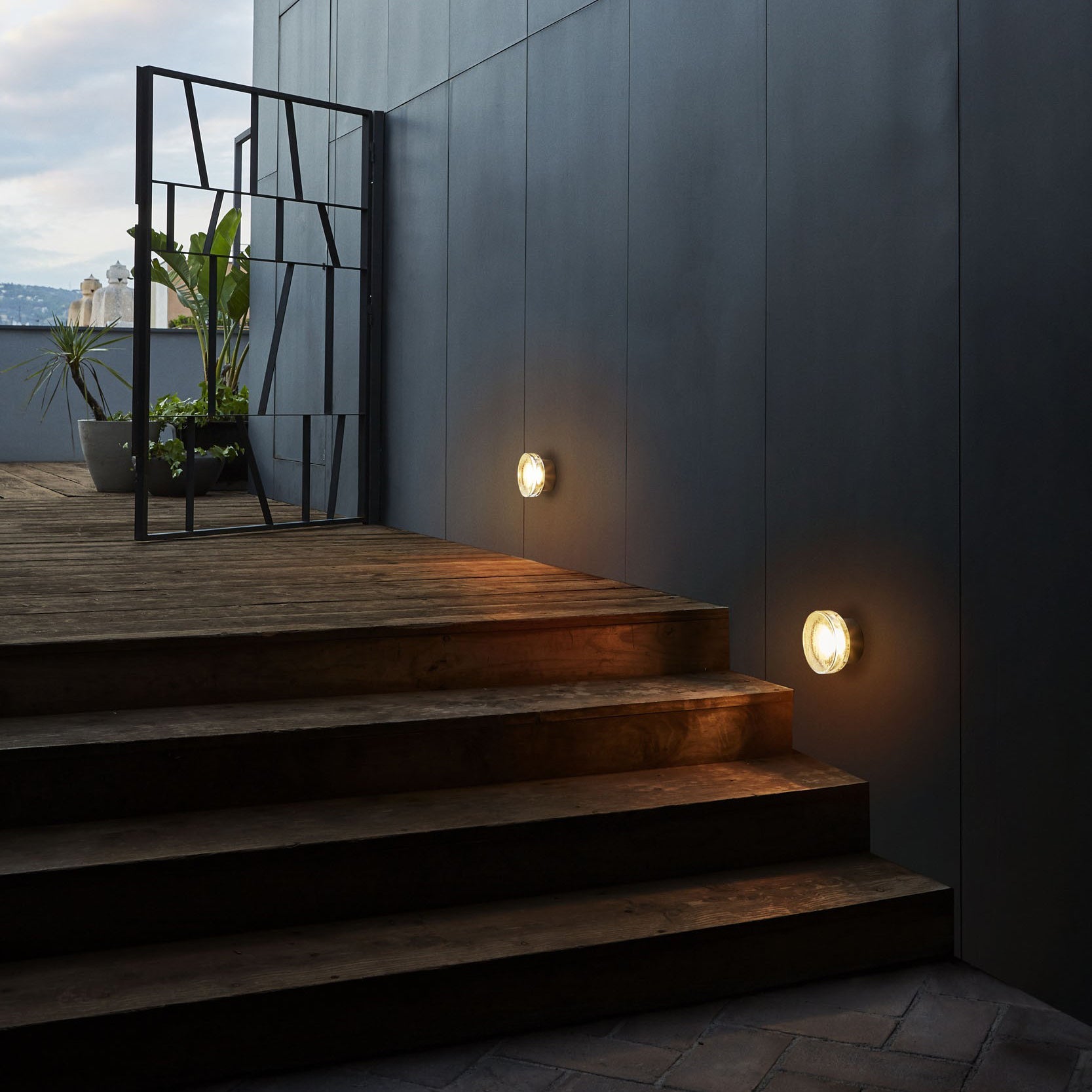Roc Ribbed Glass LED Wall Sconce