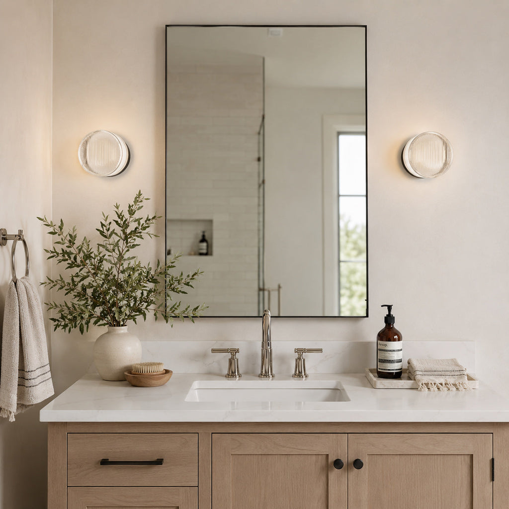 Roc Ribbed Glass LED Wall Sconce