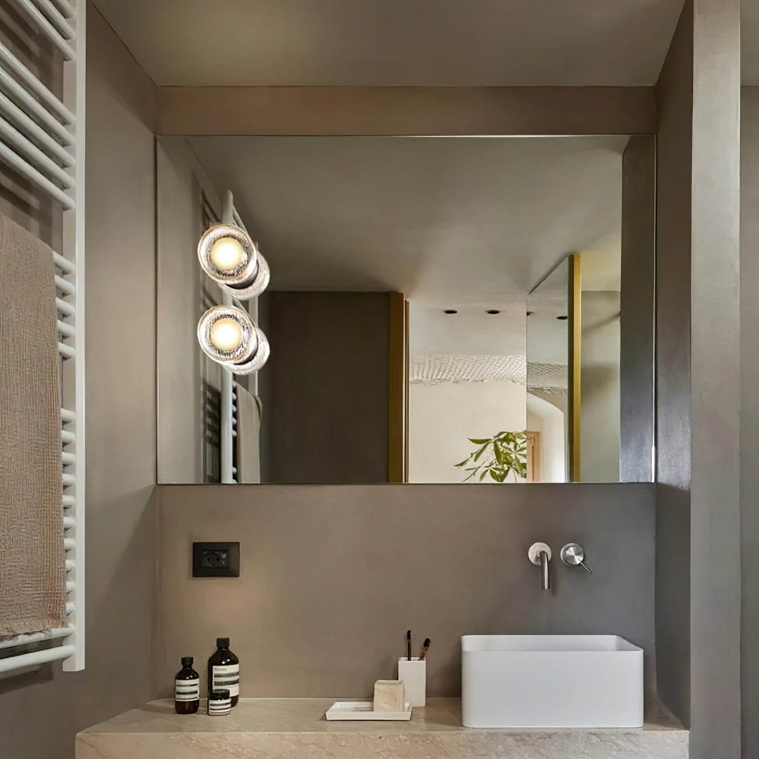 Roc Ribbed Glass LED Wall Sconce