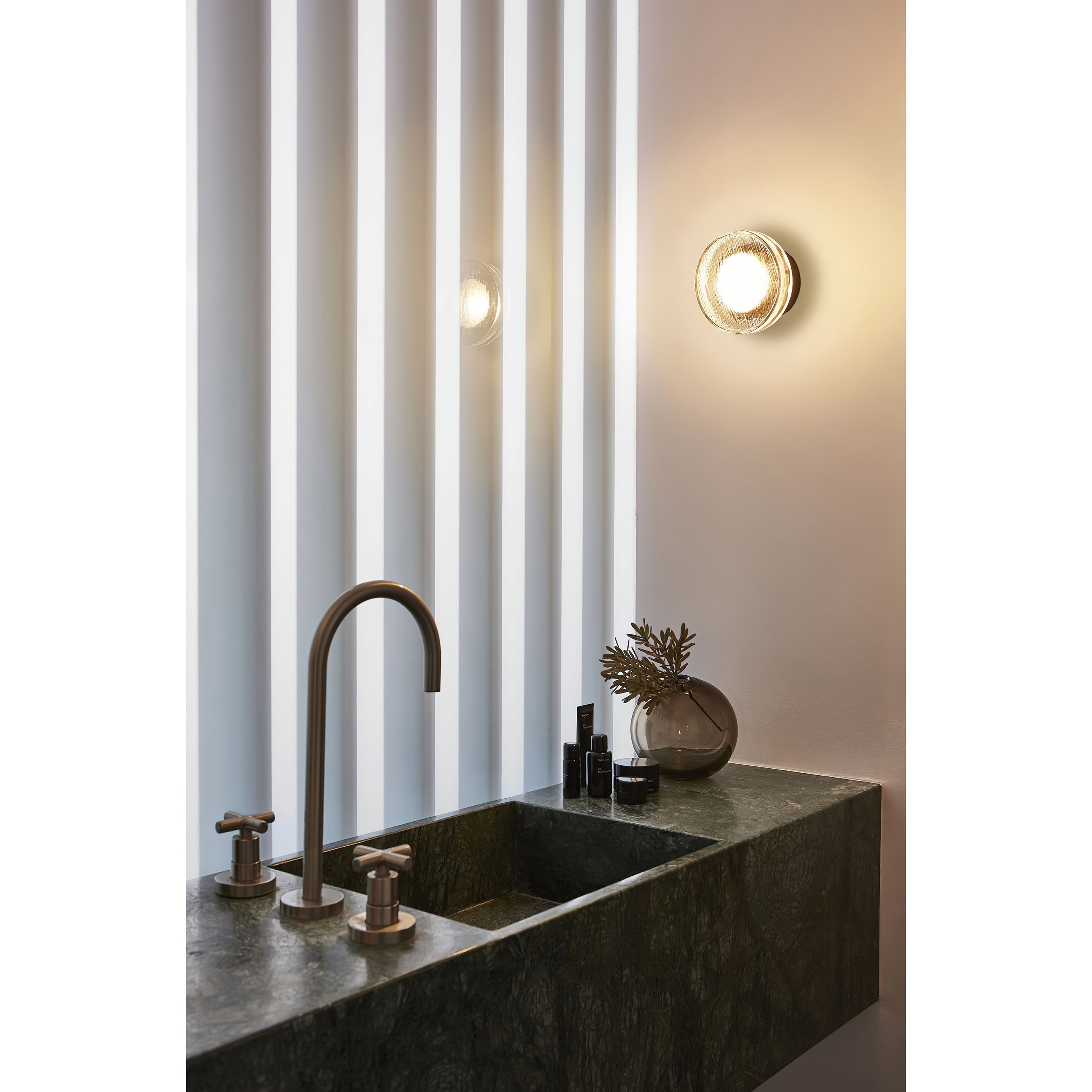 Roc Ribbed Glass LED Wall Sconce