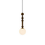 Roman Column Ash Wood & Glass Pendant