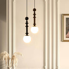 Roman Column Ash Wood & Glass Pendant