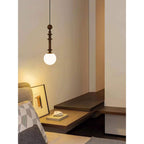 Roman Column Ash Wood & Glass Pendant