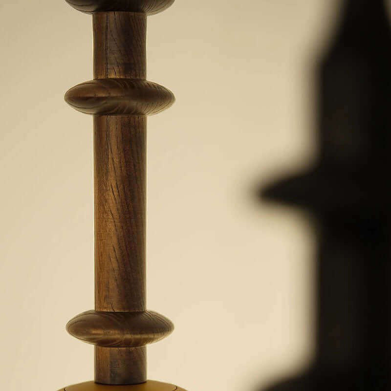 Roman Column Ash Wood & Glass Pendant