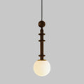Roman Column Ash Wood & Glass Pendant