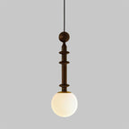 Roman Column Ash Wood & Glass Pendant