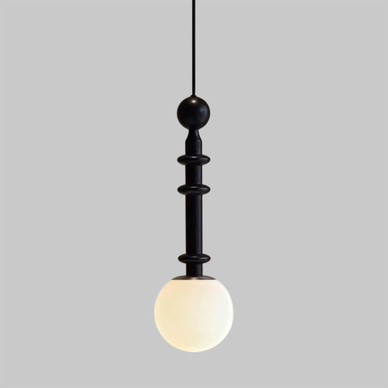 Roman Column Ash Wood & Glass Pendant